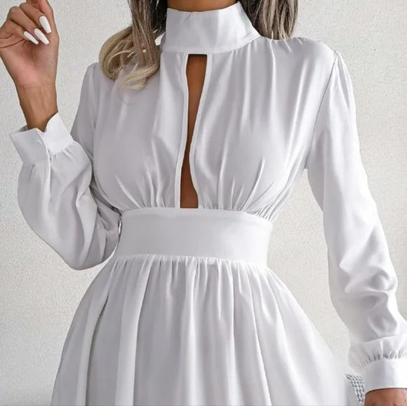 Bold and Flirty Turtleneck Mini Dress - Picture 7 of 10